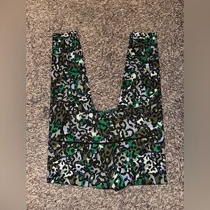 Women’s Offline by Aerie Green Blue Camo Goals 7/8 High Ride Leggings Size Large